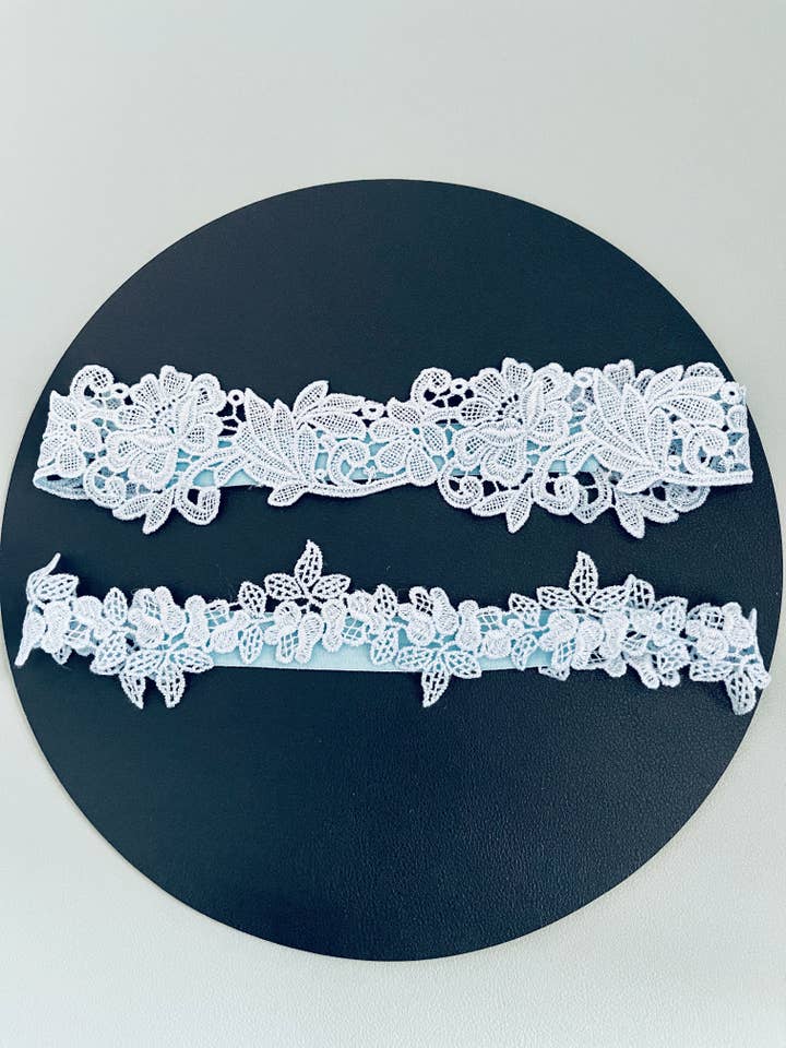 SUZANNE - 2PCS FLOWER LACE GARTER for wholesale by JohnnyB Jewelry