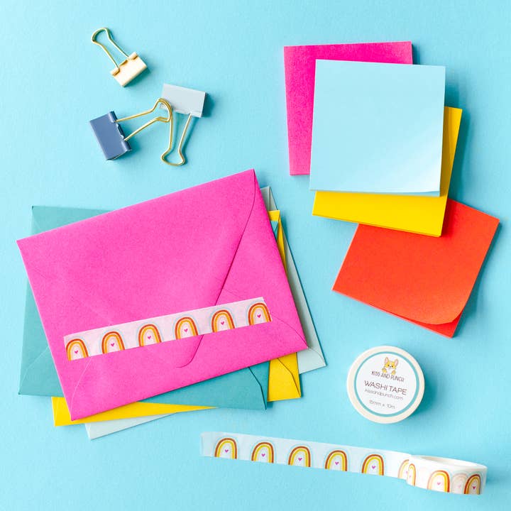 Millennial Rainbow washitape 15 mm x 10 m - Kousvuller voor wholesale door Kiss and Punch