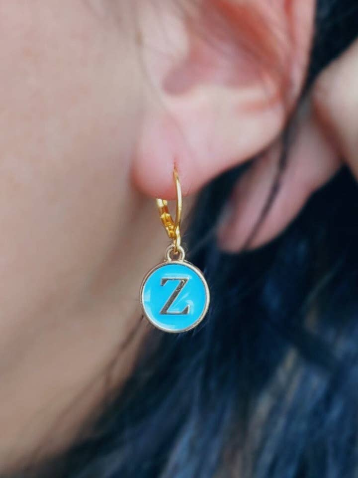 Name Letter Earrings, Monogram Initial Earrings for wholesale by Tumbledshop