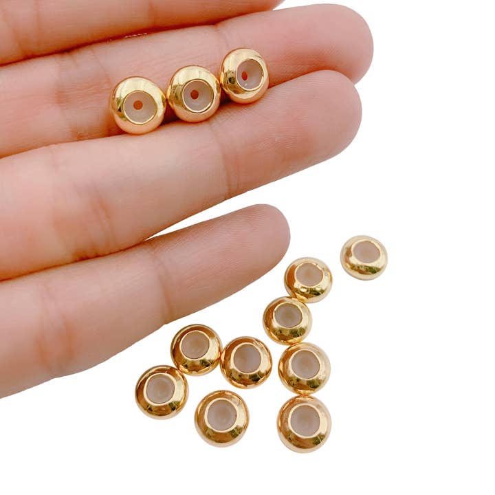Beads Creation - Wholesale Clasp - Gold Filled Rondelle Rubber Stopper Bead Clasp, CL4500