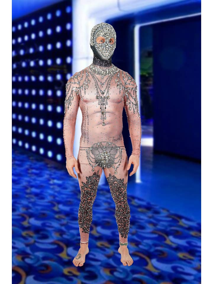 Western Fashion - Wholesale Costume – Unisex - 7240 Rhinestone bodysuit w/mask