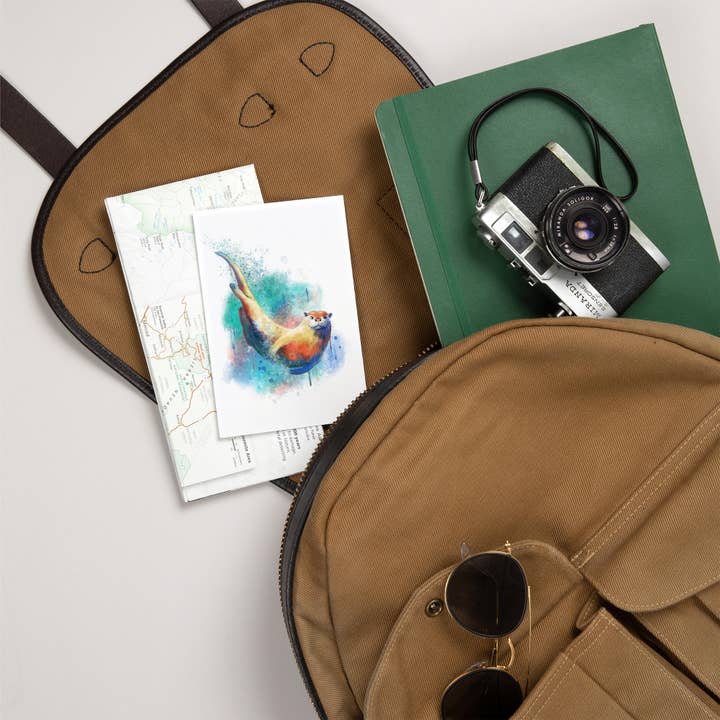 Lantern Press - Wholesale Postcard - PREMIUM POSTCARDS River Otter, Watercolor5