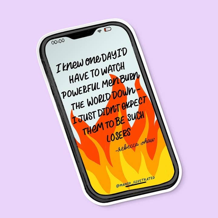 Watch the world burn sticker for wholesale by MangoIllustrated