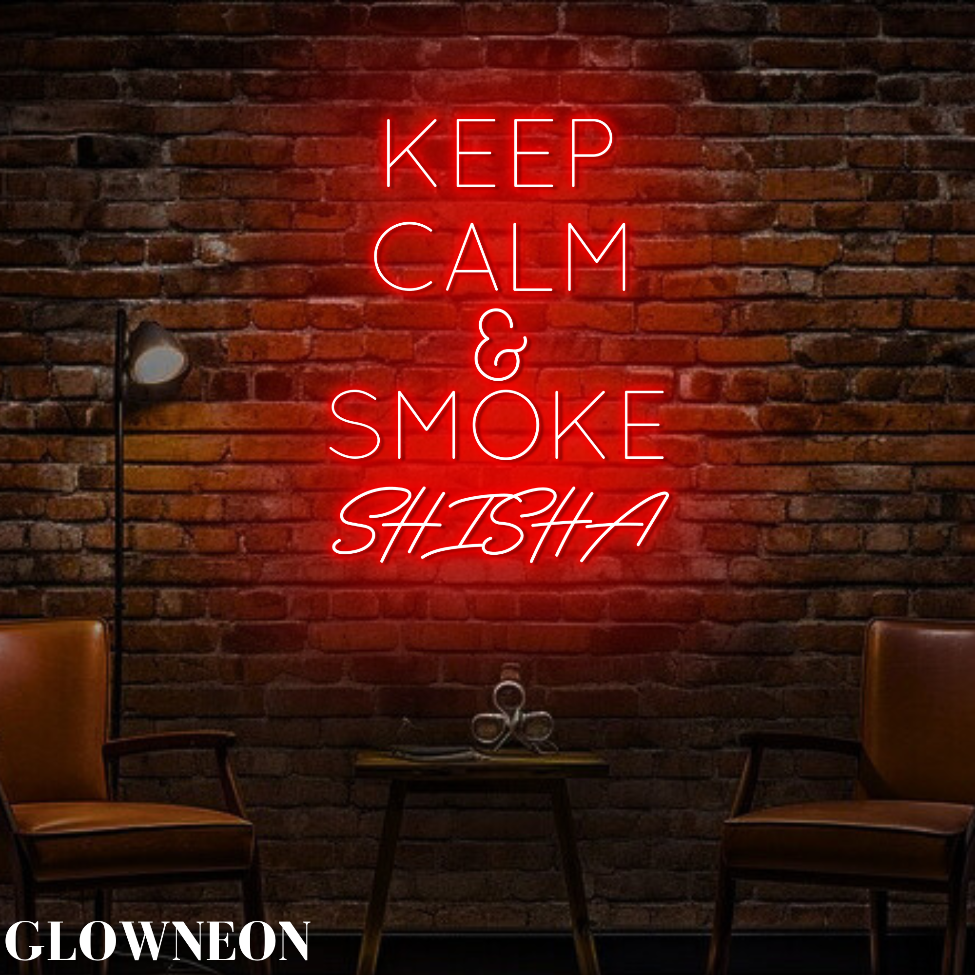 Glow Neon - Wholesale Neon Sign - Keep Calm & Smoke Shisha Neon Wall Decor, Shisha Hookah Sign2