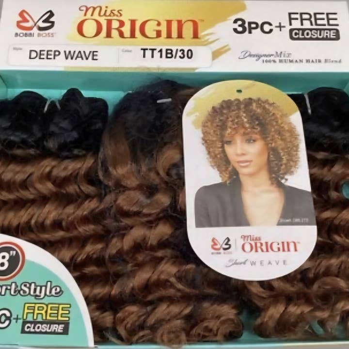 Bobbi Boss Miss Origin Deep Wave 8" 3PC + Closure for wholesale by Majestic Wholesale