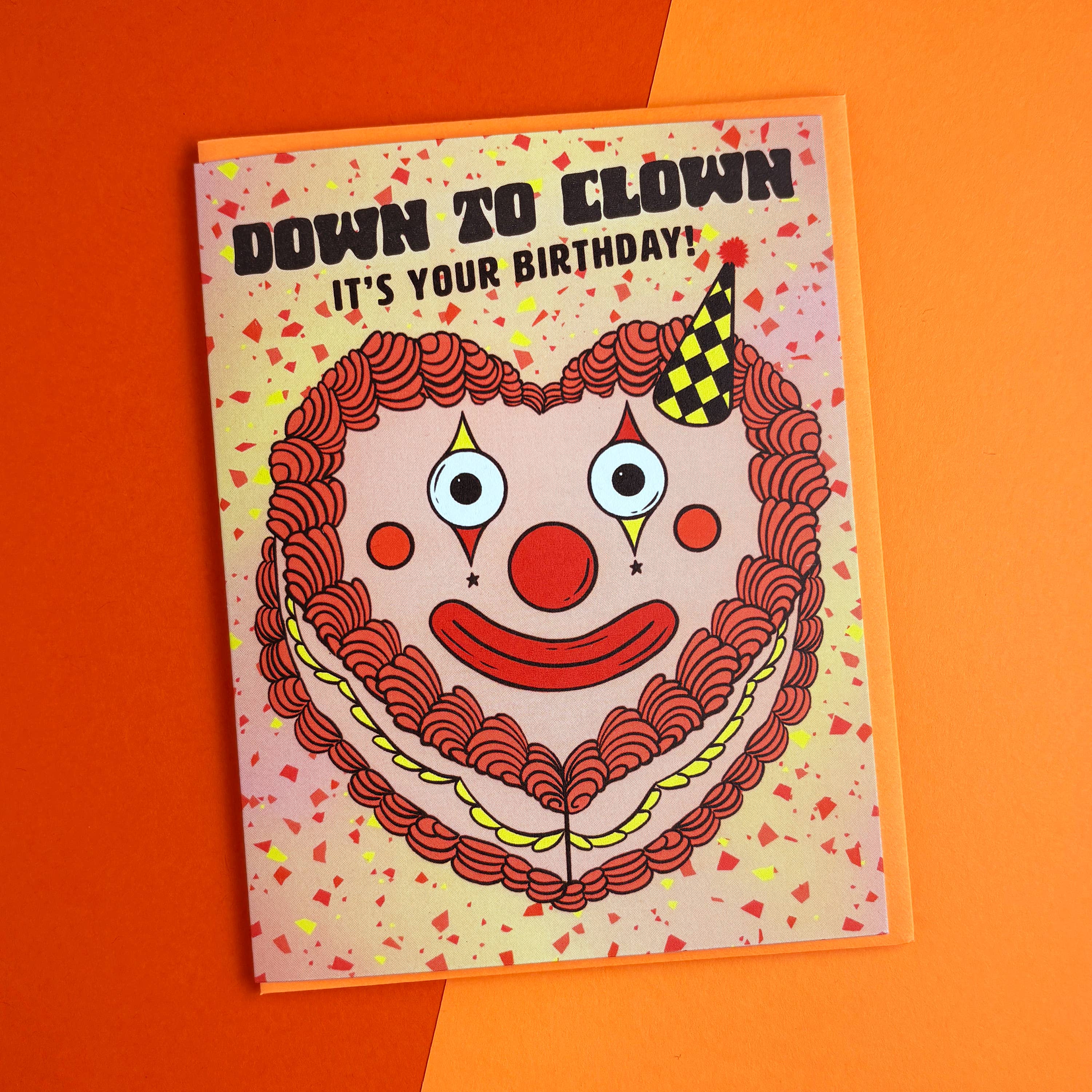 Boss Dotty Paper Co. - Wholesale Birthday Card - Clown Cake Birthday Card2