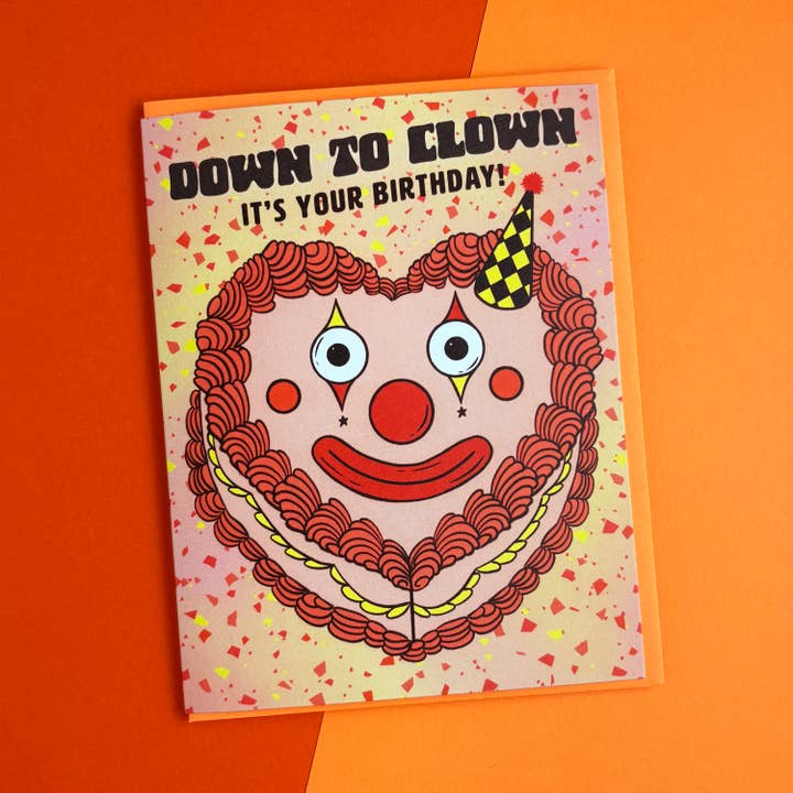 Boss Dotty Paper Co. - Wholesale Birthday Card - Clown Cake Birthday Card2
