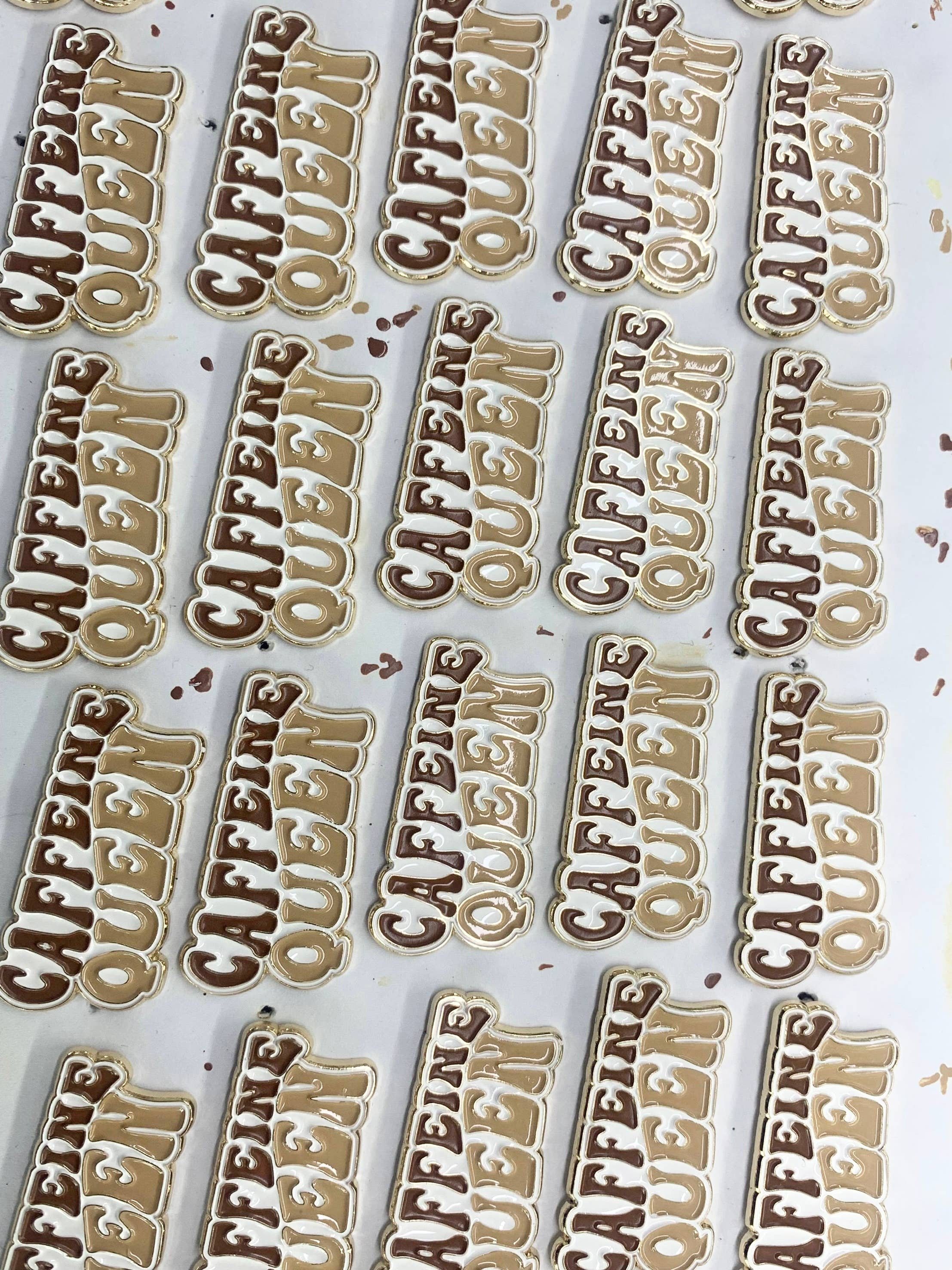 Desi design and chai - Wholesale Lapel Pin/Button - Caffeine queen enamel pin for coffee lovers1