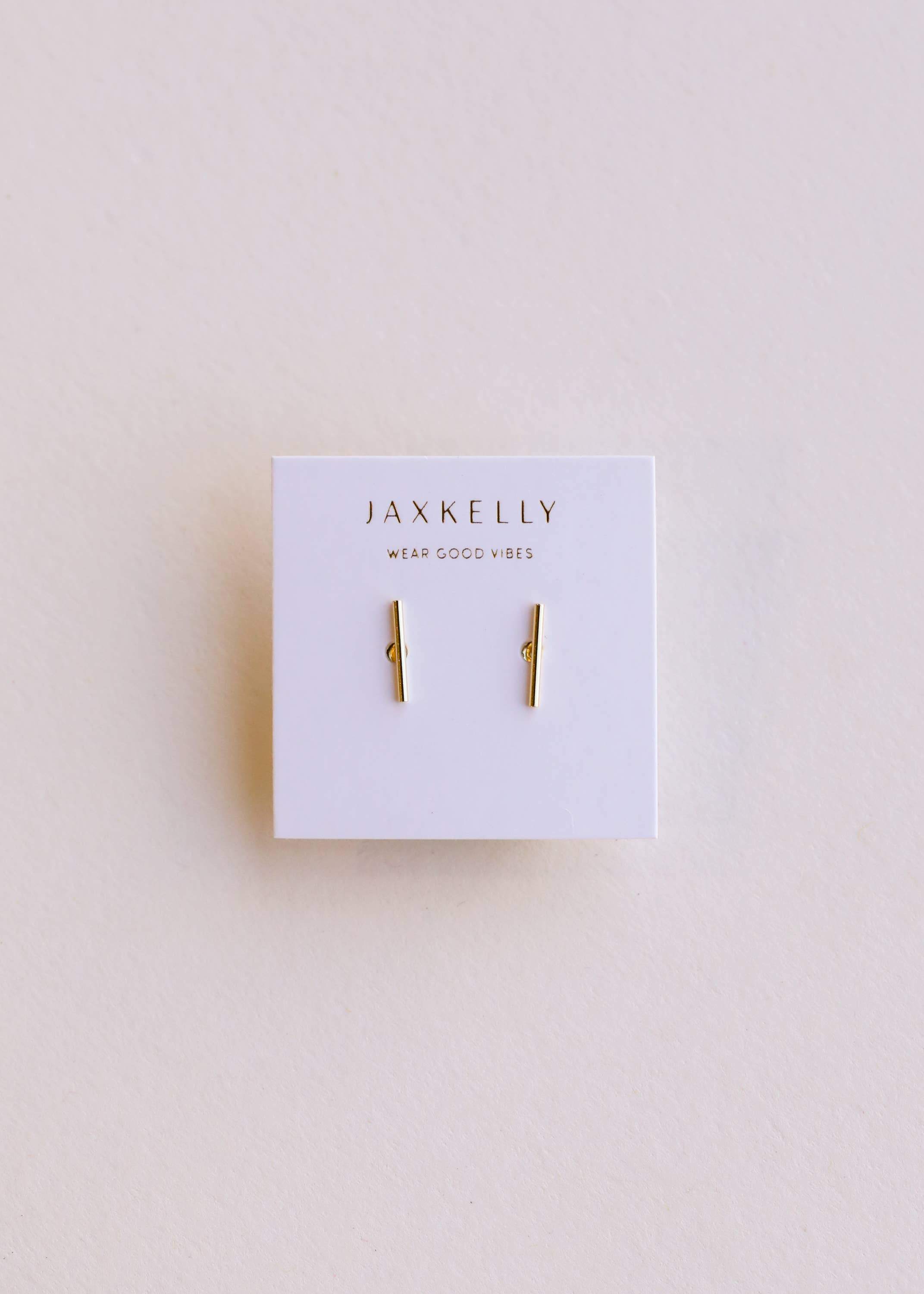 JaxKelly – Brincos de pino por atacado – Minimalista - Bar - Brincos em Ouro