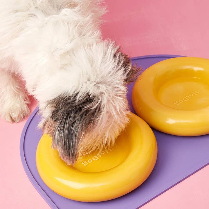 HotDog Pets - Wholesale Pet Bowl - Cat/Dog - Yellow ceramic dog feeder