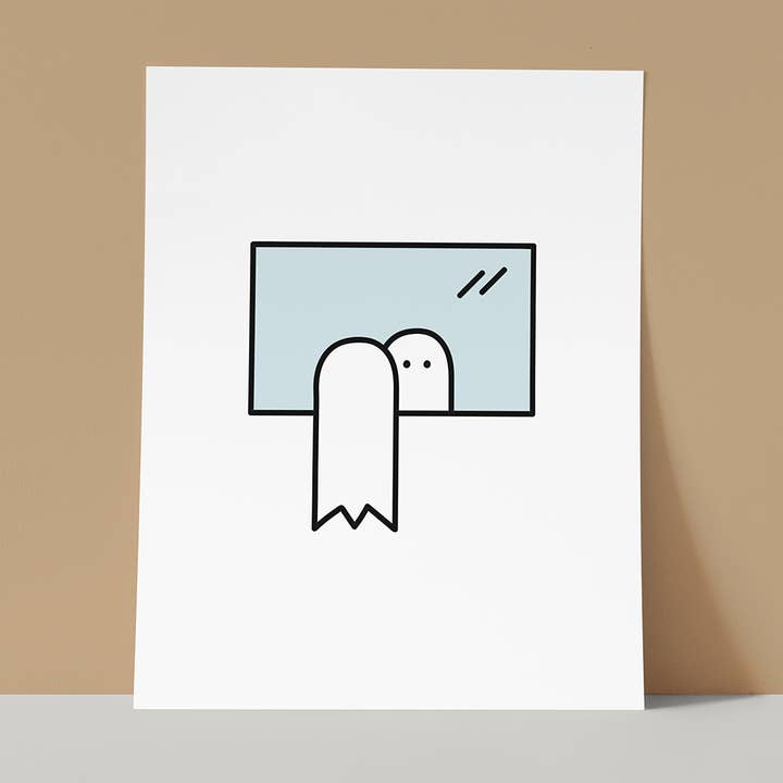Ghost Mirror Print for wholesale by Holden Mesk