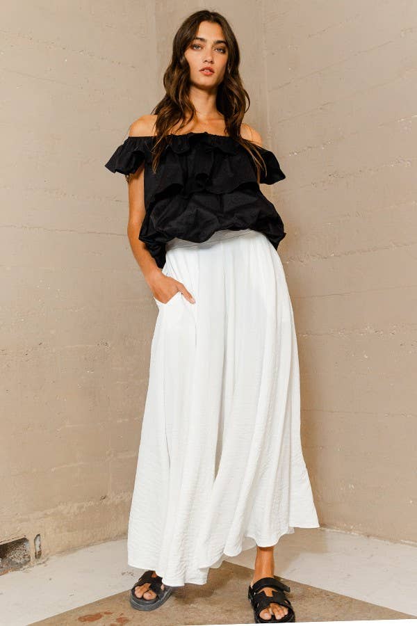 BUCKETLIST INC - Wholesale Pants - Women's - P5131 Solid Woven Wide Leg Pants13