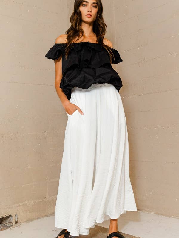 BUCKETLIST INC - Wholesale Pants - Women's - P5131 Solid Woven Wide Leg Pants13