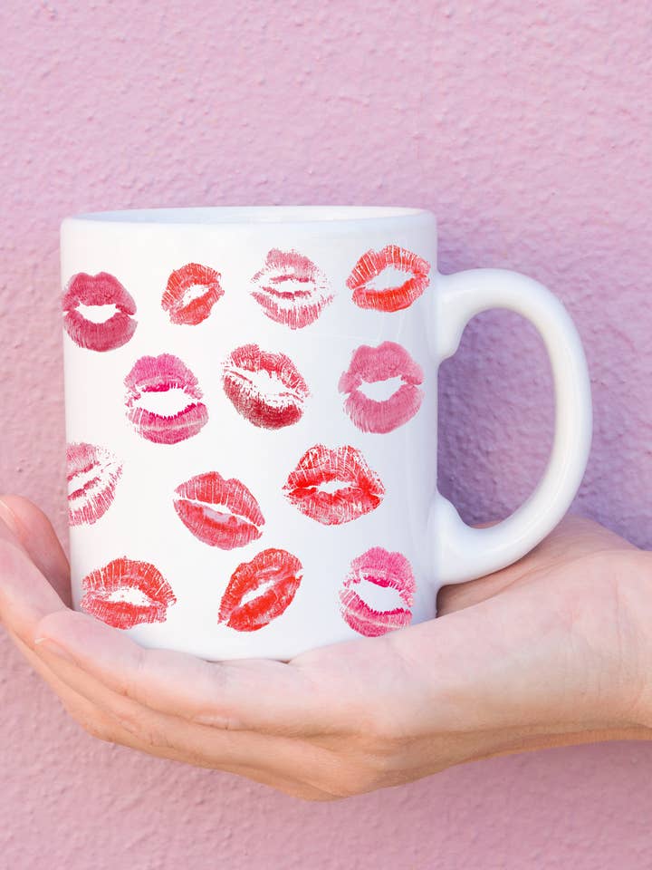 Lipstick Kisses Coffee Mug for wholesale by The Jewelry Bx