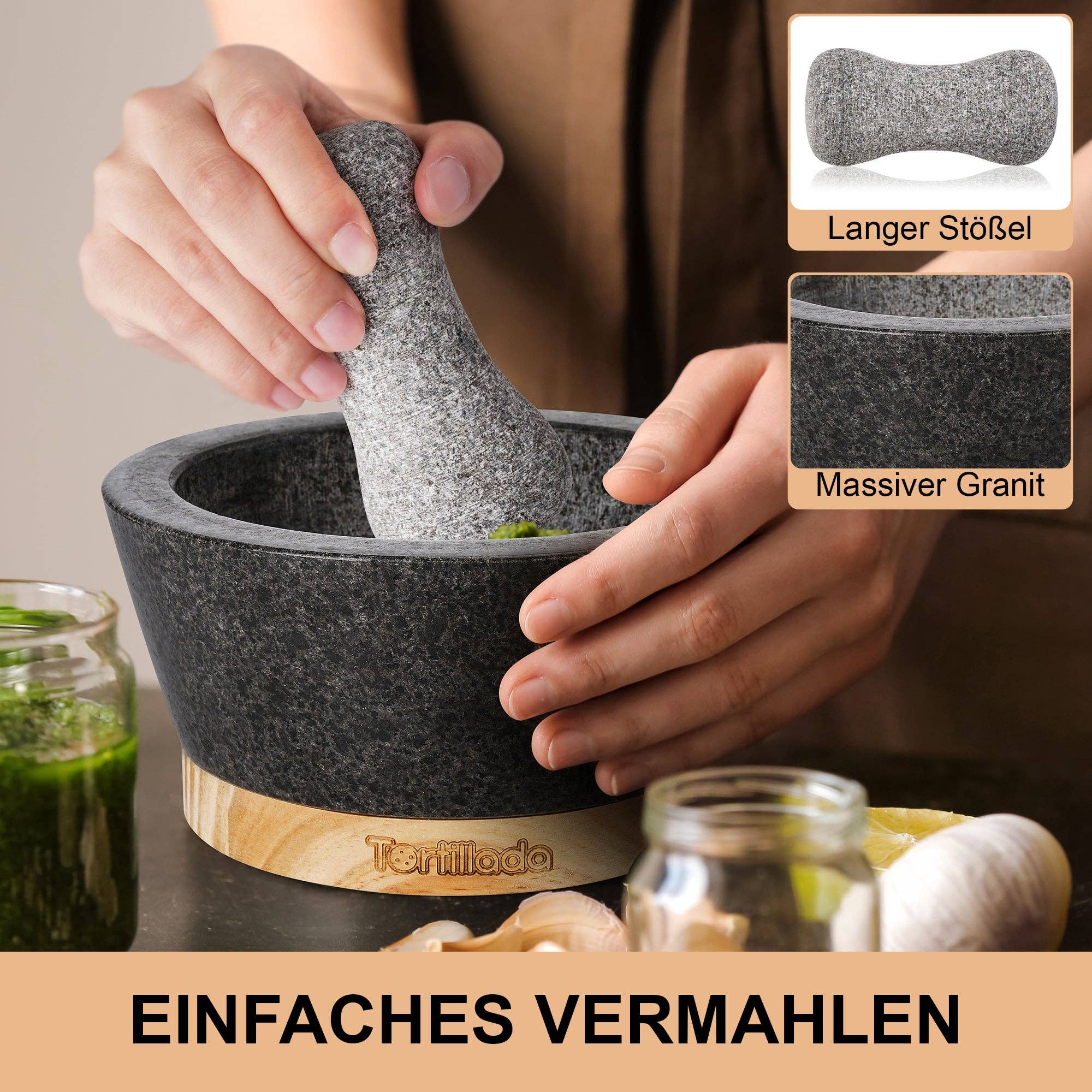 Sayano Deutschland GmbH - Wholesale Mortar & pestle - Mortar and pestle set made of wood1