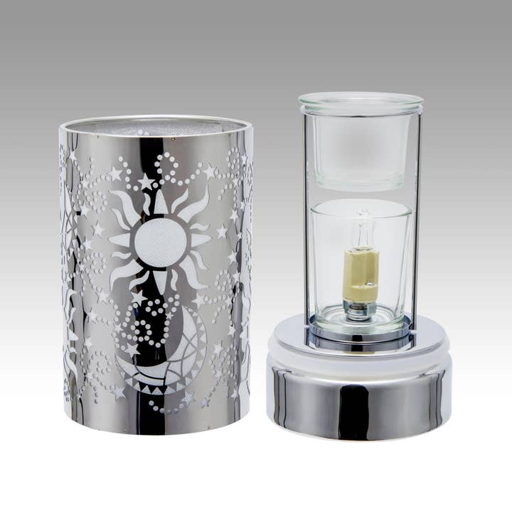Peterson Housewares & Artwares - Wholesale Wax Warmer - 7" Touch Lamp - Wax Warmer- Oil Burner - Silver Galaxy2