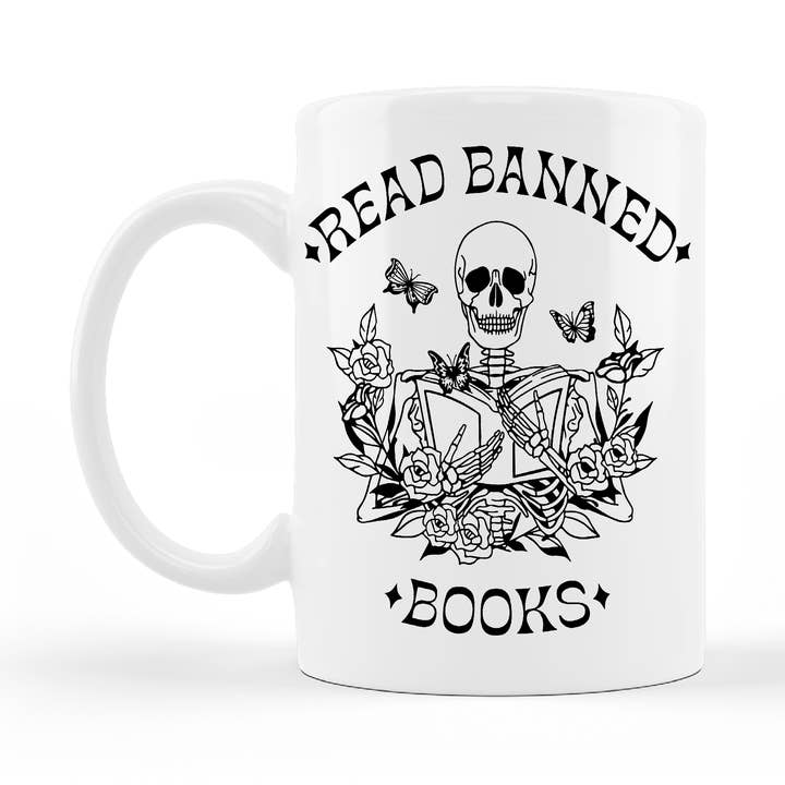 Read Banned Books Mug for wholesale by Ace the Pitmatian Co