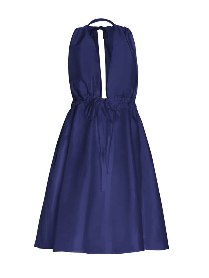 Pheme Silk Taffeta Dress - Navy for wholesale by AMARIS - Sustainable Womens Resortwear