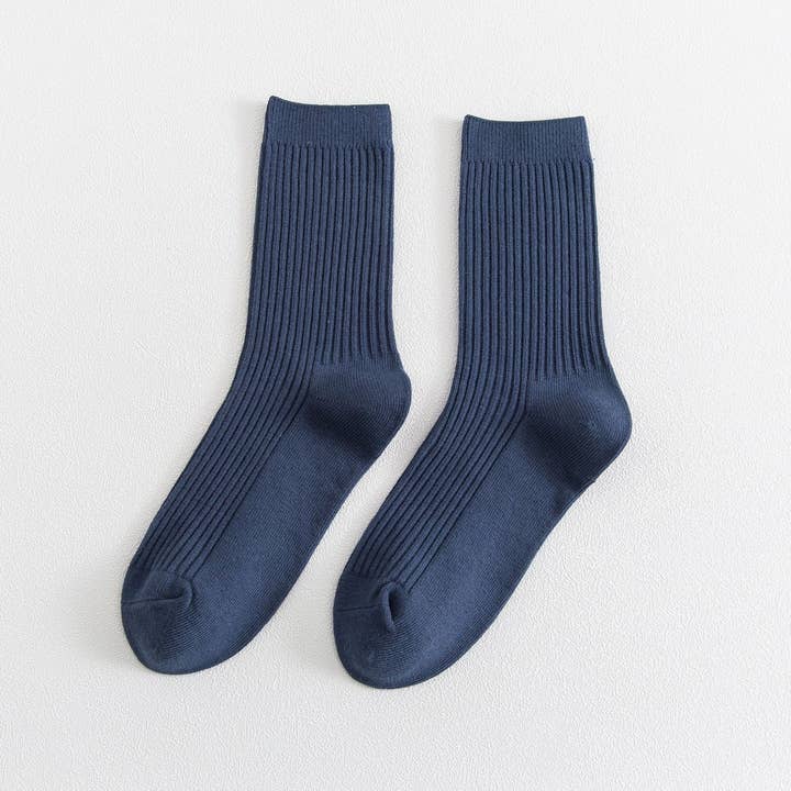 NINEXIS - Wholesale Socks - Unisex - CWMS02986_UNISEX SOLID RIBBED COTTON CREW SOCKS8