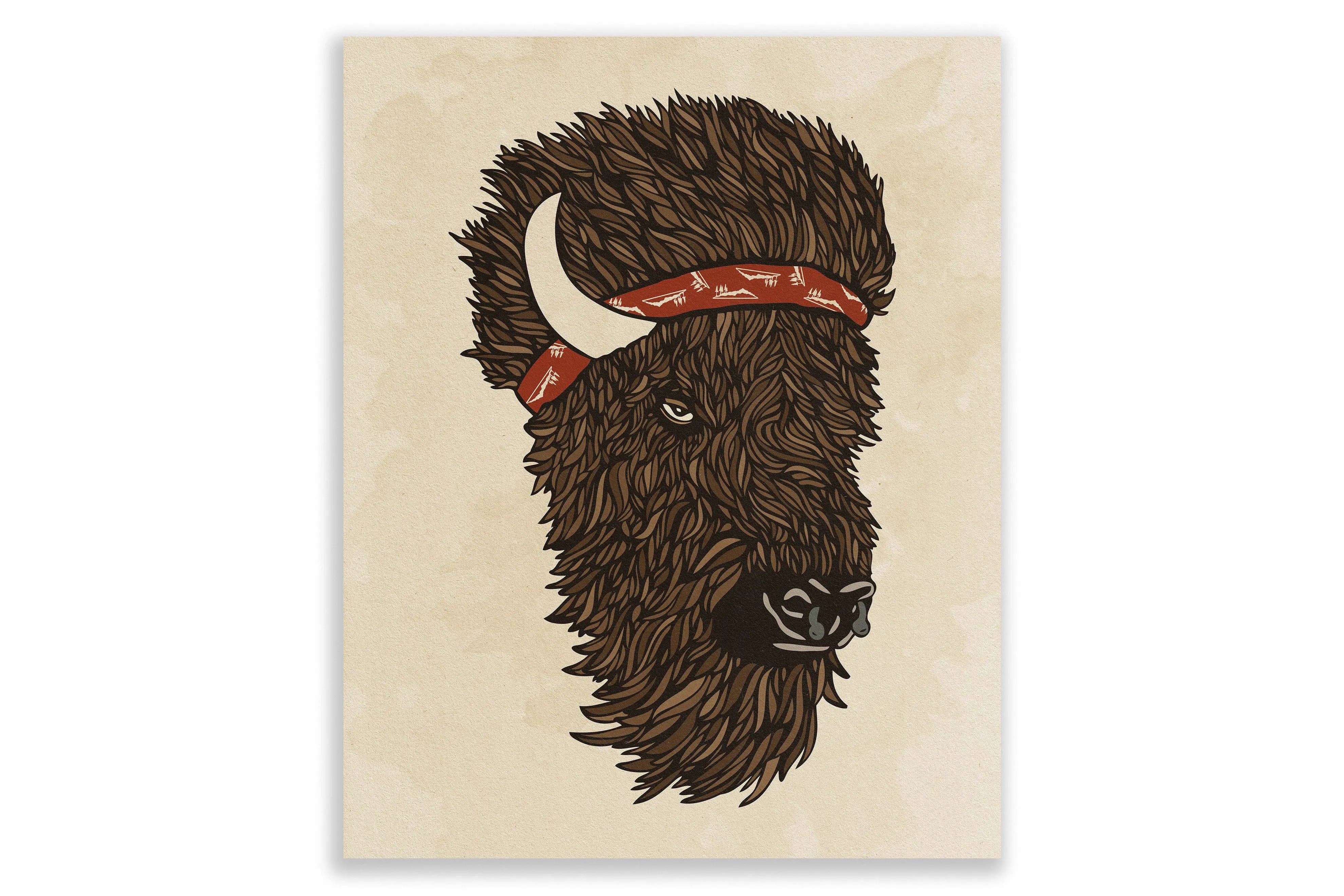 Woosah Outfitters – wholesale Art print – Bison Print0