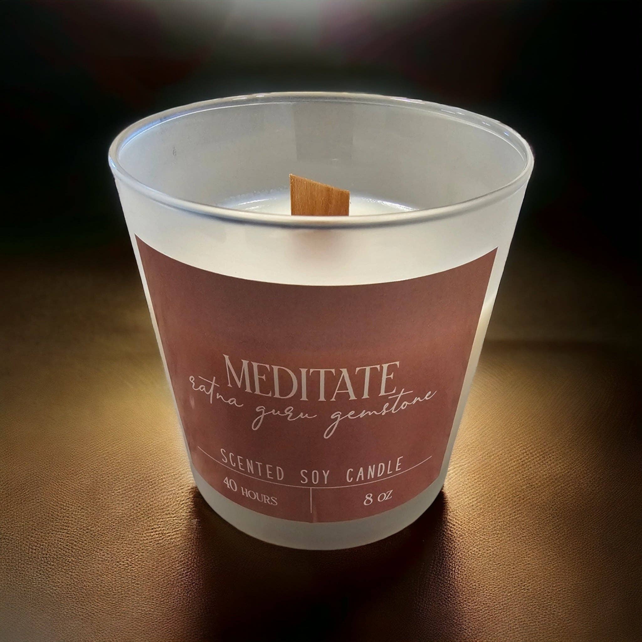 LUMINARY GURU - Wholesale Jar/Filled Candle - Meditate Gemstone Candle