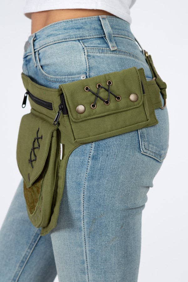 Lakhays Collection Inc. - Venta al por mayor Riñonera - Mujer - Práctico cinturón utilitario de viaje Fannypack de algodón5