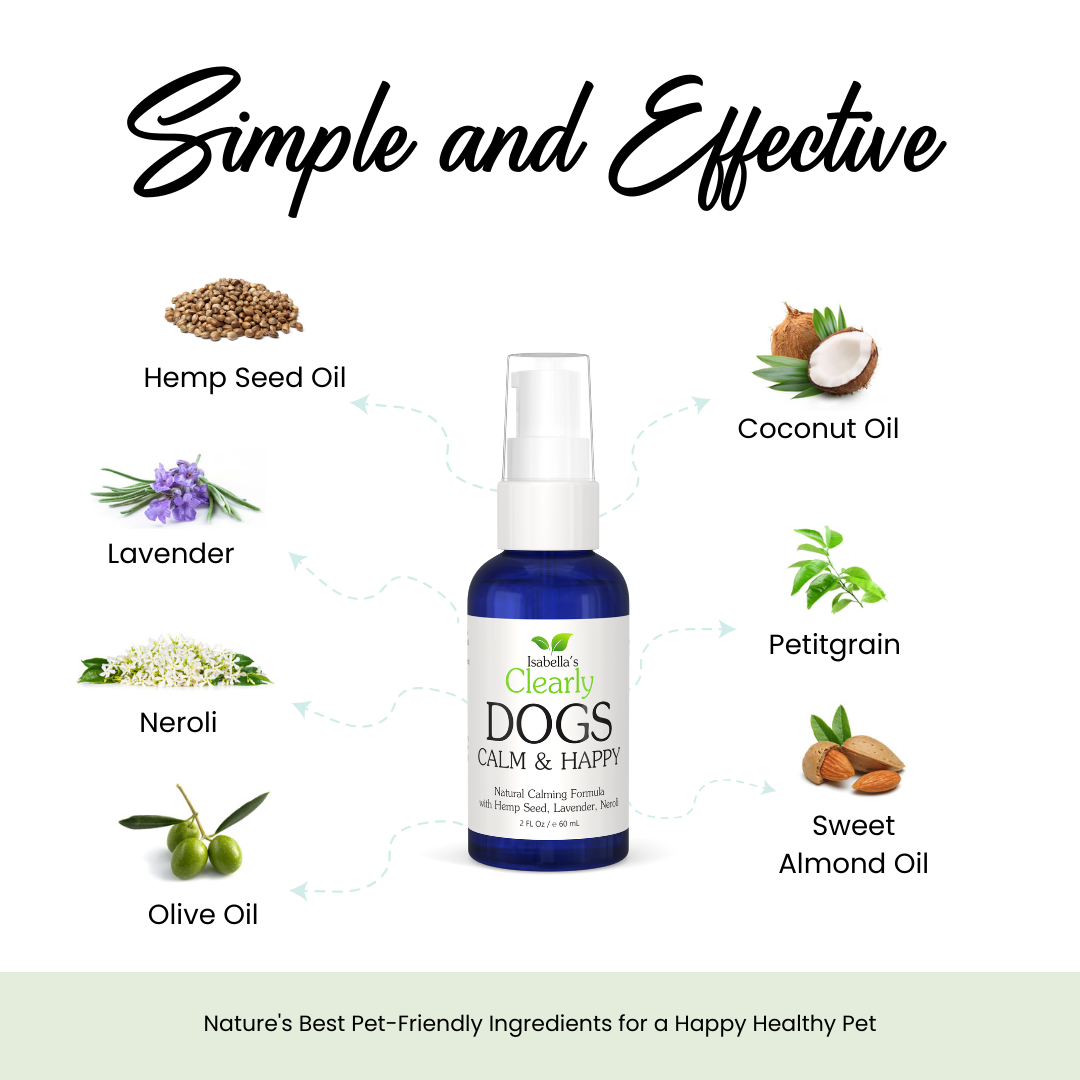 Isabella's Clearly - Wholesale Pet Spray - Dog - CALM & HAPPY, Calming Aromatherapy for Dogs with Hemp Oil3