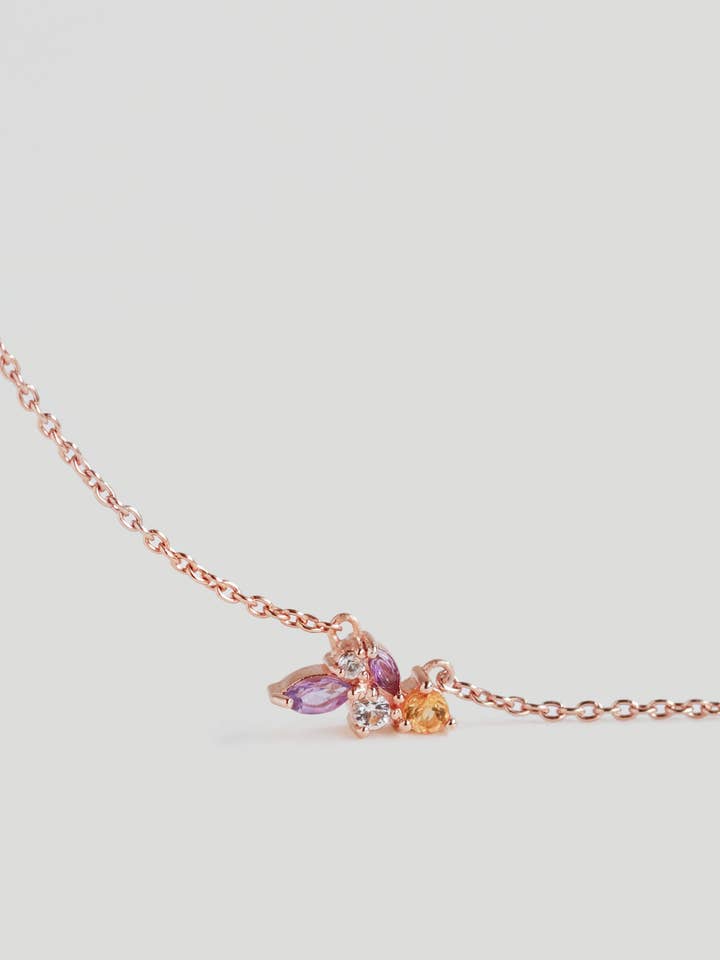 Marcella Necklace - Amethyst (Rose Gold) for wholesale by CURIOUS CREATURES