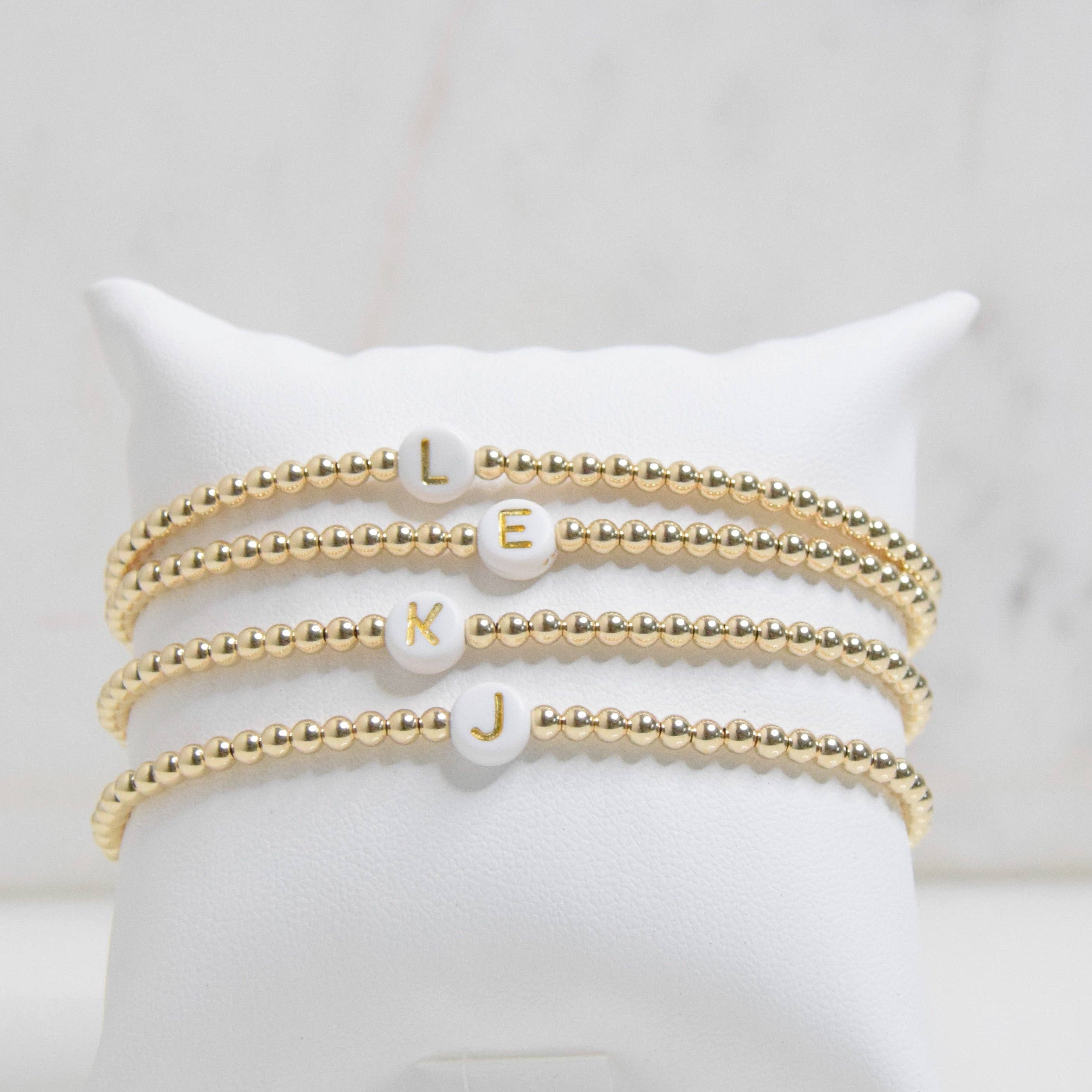 Emily Anne Designs LLC - Wholesale Beaded Bracelet - Gold Initial Bracelet8