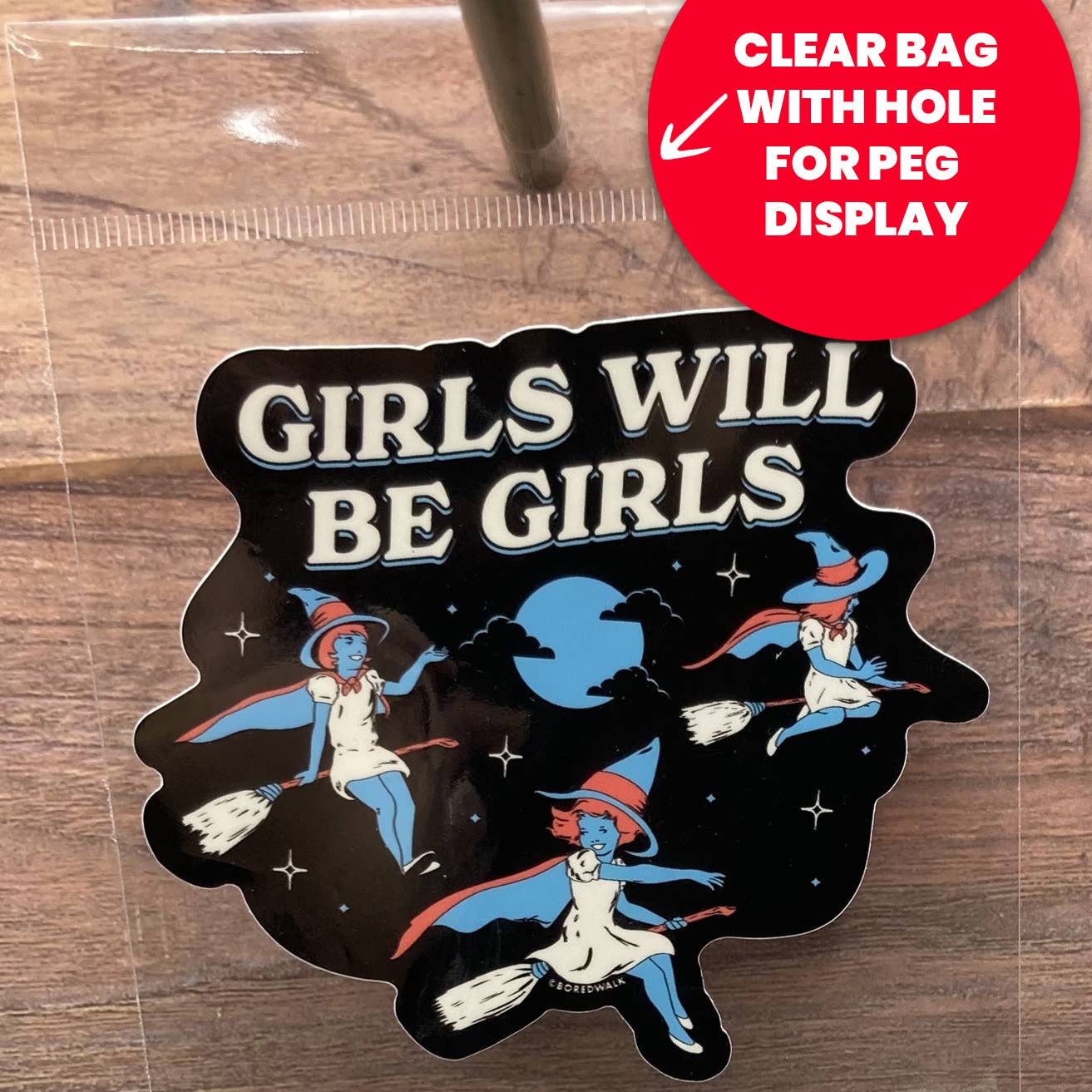 Boredwalk - Wholesale Sticker - Girls Will Be Girls Witch Die Cut Sticker1