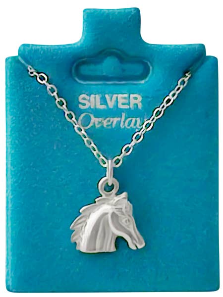 Made In USA Small Horsehead Necklace Gold or Silver for wholesale by New England Gold Inc.