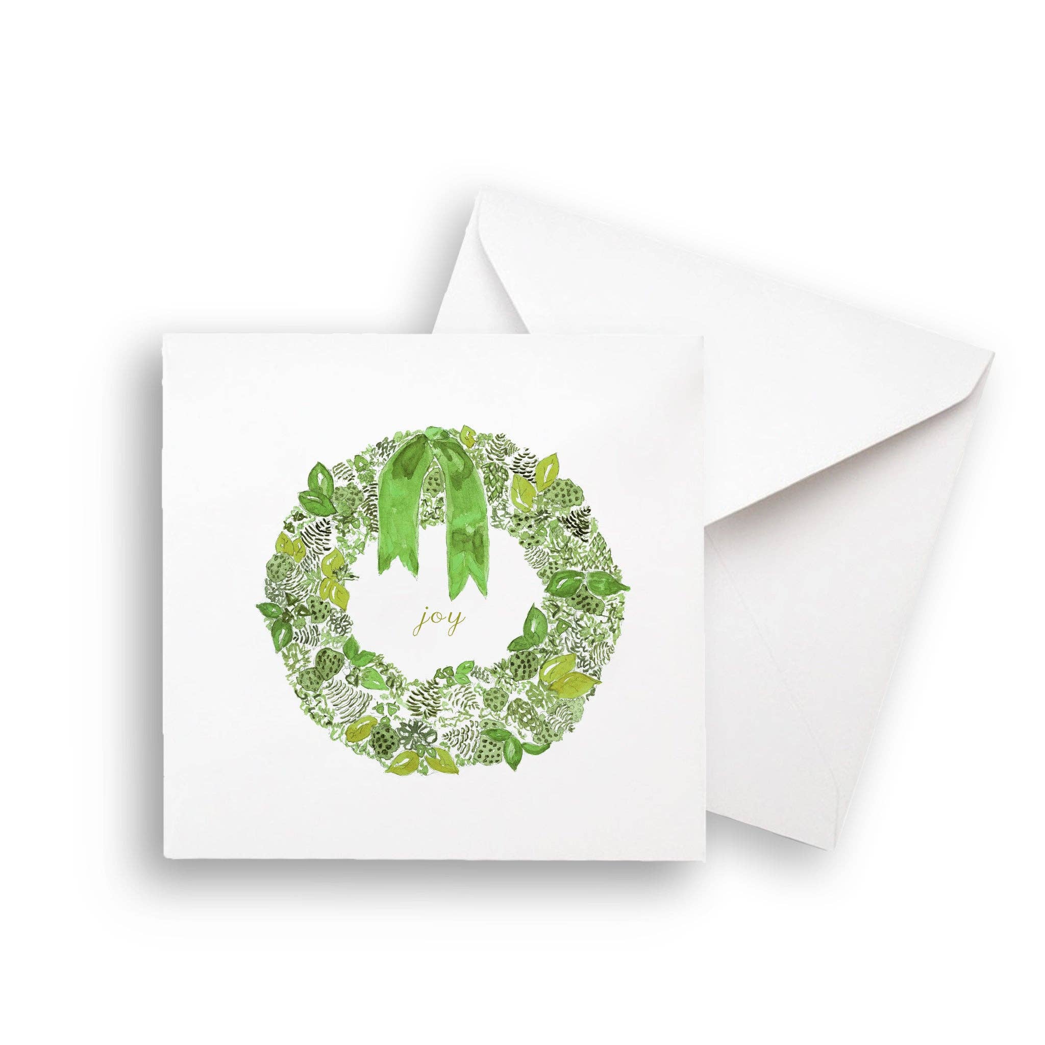 French Graffiti - Wholesale Tea Towel - Green Wreath with Joy5