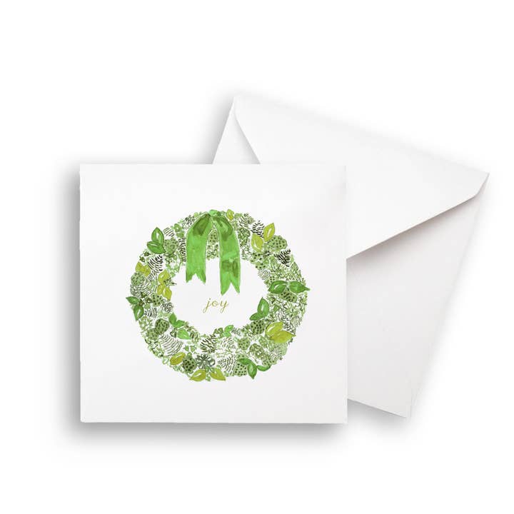 French Graffiti - Wholesale Tea Towel - Green Wreath with Joy5