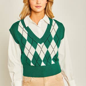 Argyle Print Sweater Vest