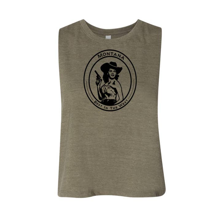 Intrigue Ink - Wholesale Tank Top - Women's - Best in the West Crop Tank Top