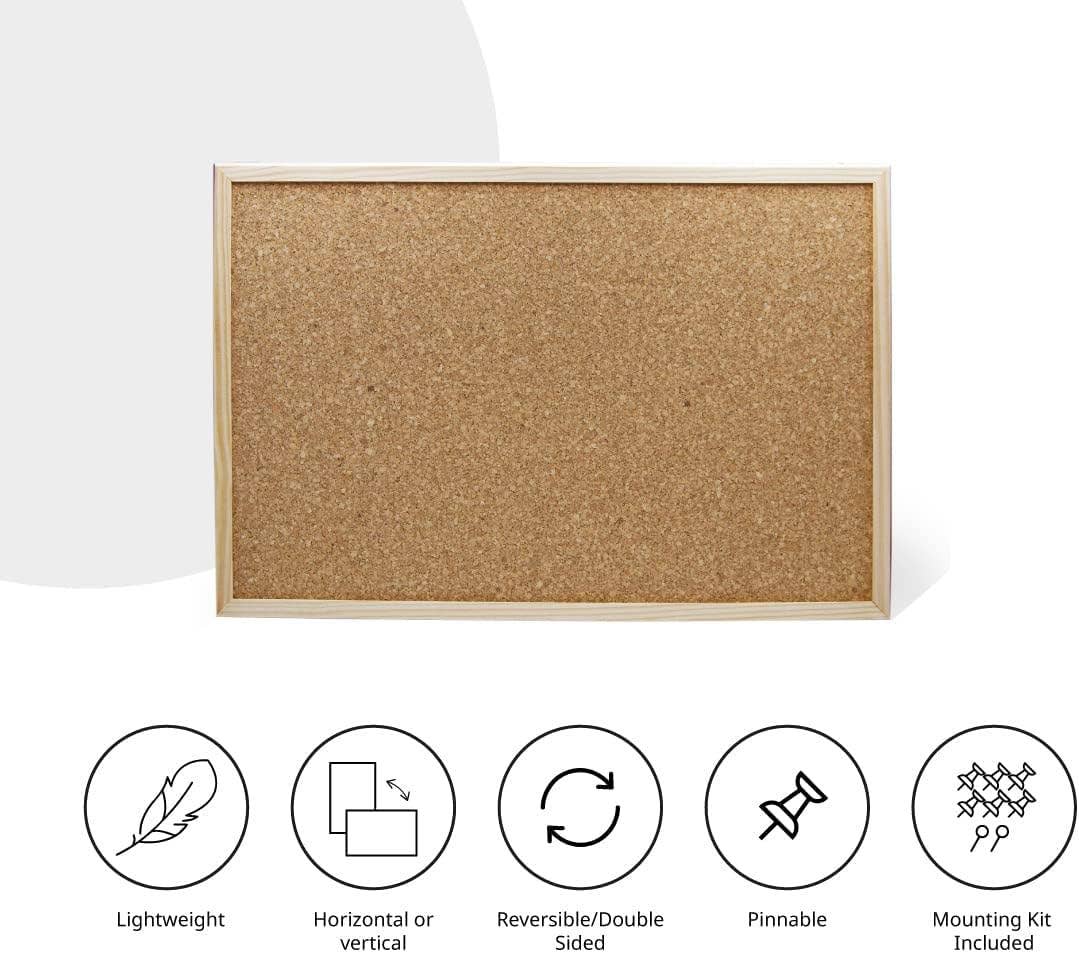 MEDEL OFFICE - Wholesale Bulletin Board - Laminated cork board with wooden frame2