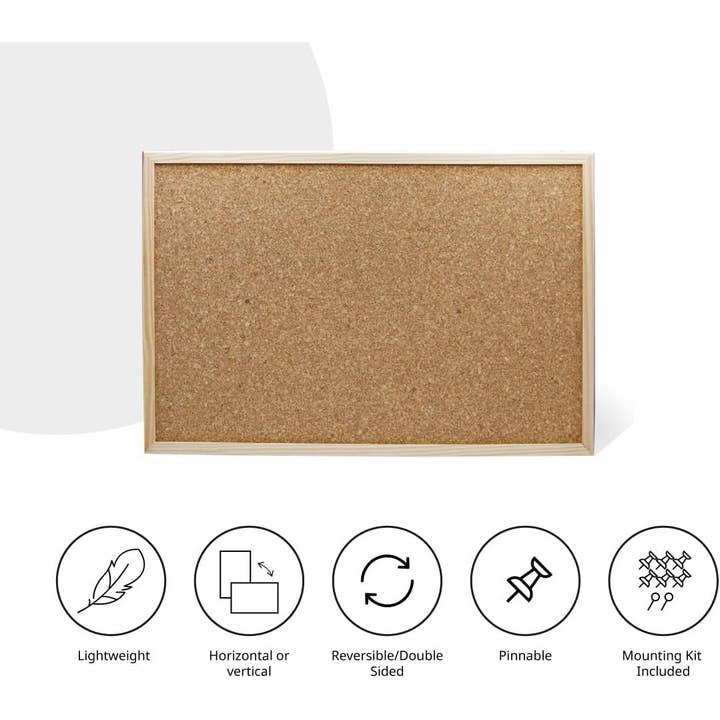 MEDEL OFFICE - Wholesale Bulletin Board - Laminated cork board with wooden frame2