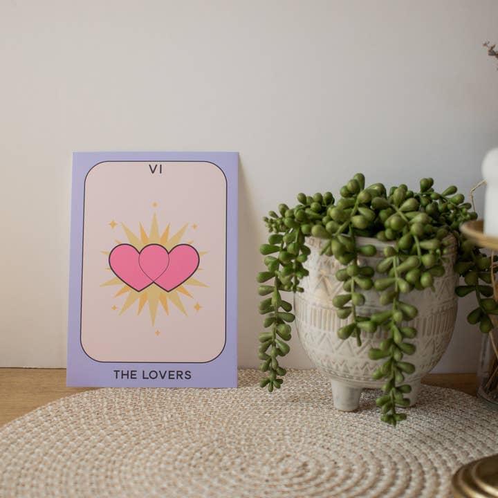 Stampa pastello dei tarocchi magici - The Lovers per la vendita all'ingrosso da parte di Mulberry Moons