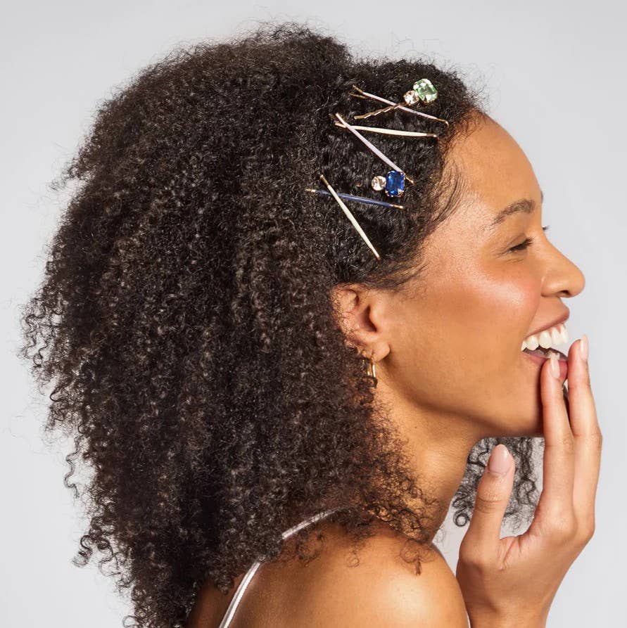 KITSCH - Wholesale Bobby Pin - Women's - Cloud & Gem Bobby Pins 8pc Set - Garden Bouquet1