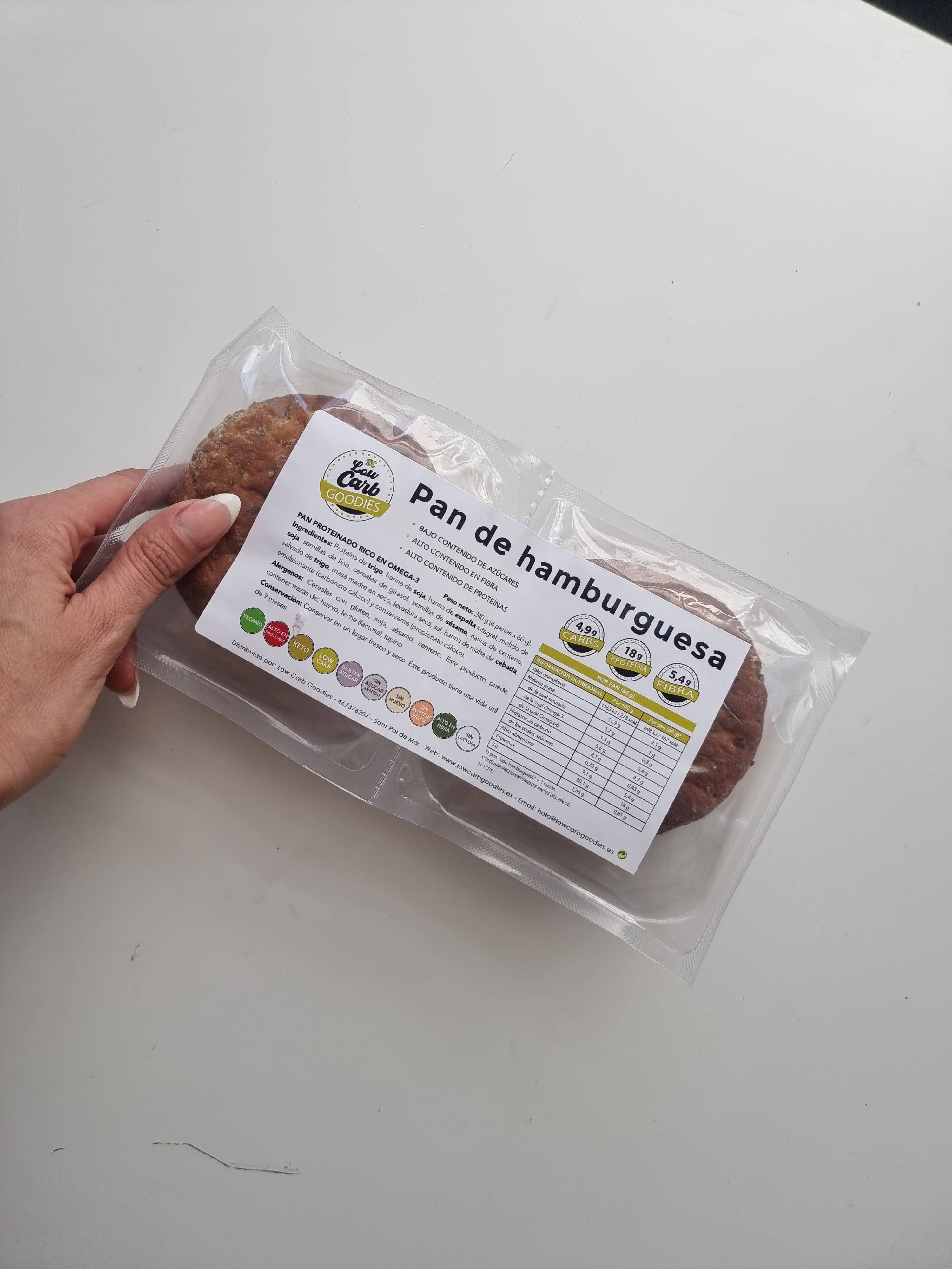 Low Carb Goodies – wholesale Bröd/Tortilla – Lågkolhydratiga proteinhamburgerbröd, 4 st4
