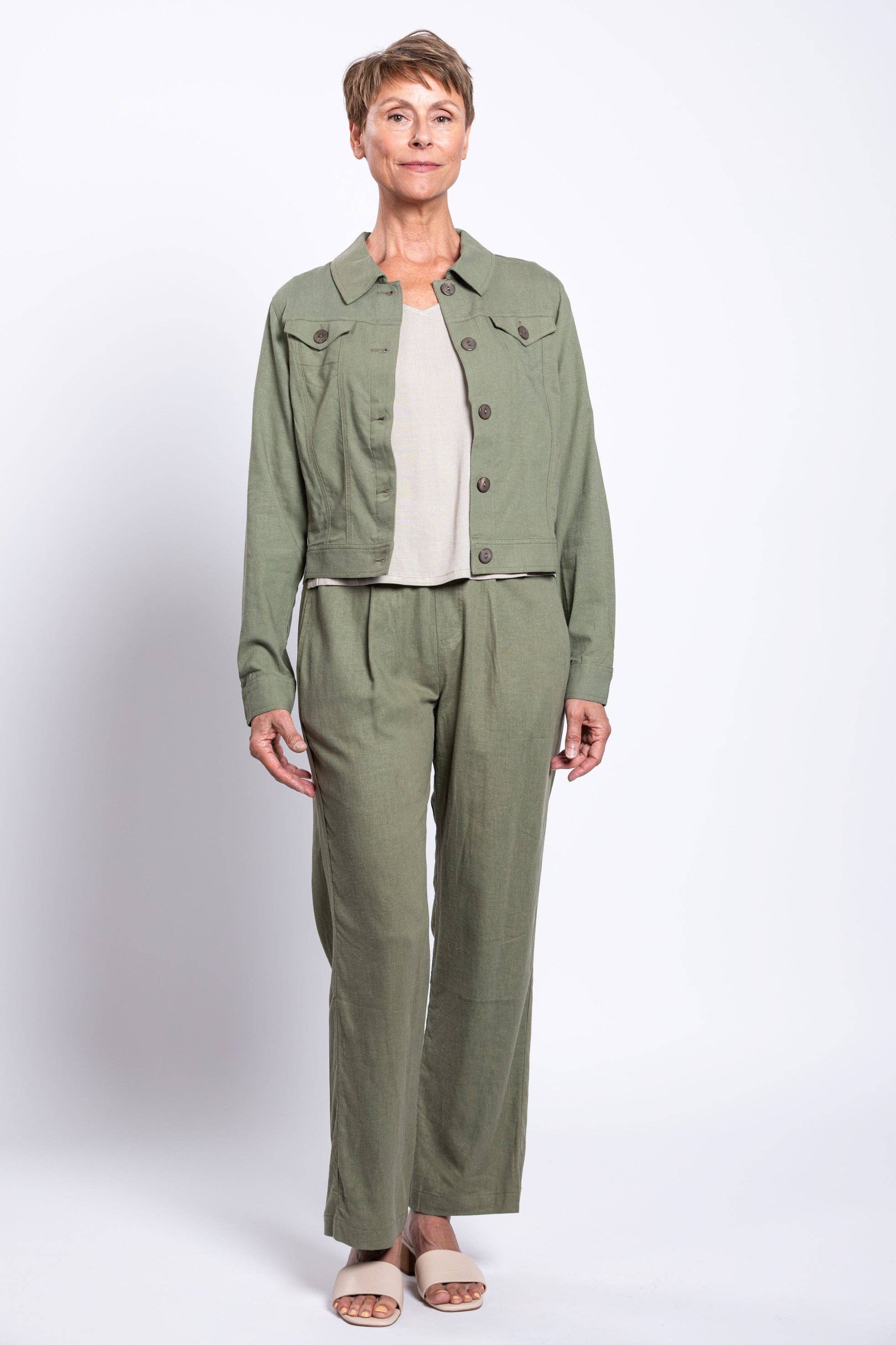 Blue Sky Clothing Co LLC - Wholesale Jacket - Women's - Colleen Jacket, Khaki, Linen2
