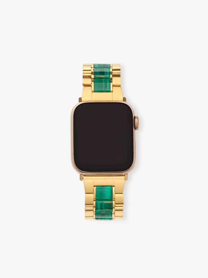 Boyfriend Watch Band in Gold / Malachite for wholesale by MACHETE