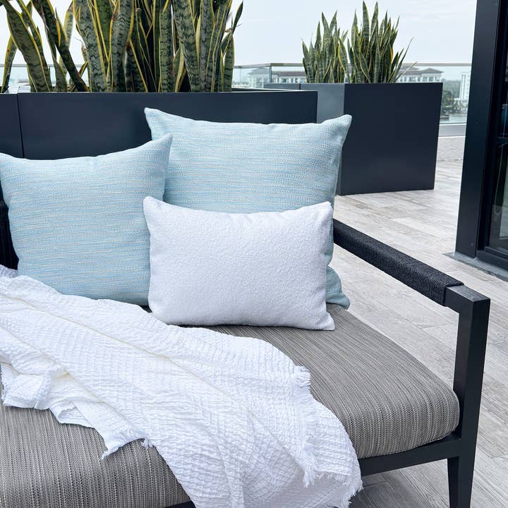 Anaya Home - Wholesale Throw/Decorative Pillow - Bay View Blue 24x24 Indoor Outdoor Pillow