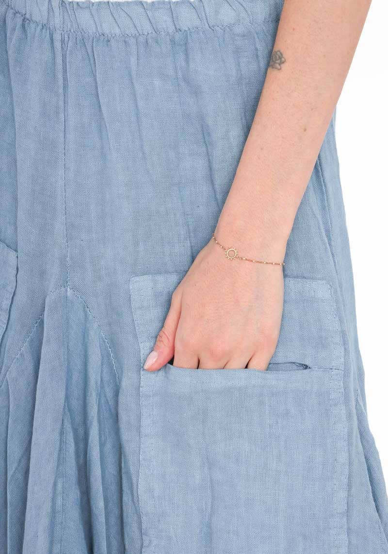 LINEN & COTTON HOUSE - Wholesale Jumpsuit - Women's - LINEN SAROUEL SKIRT WITH POCKETS 9917 663322