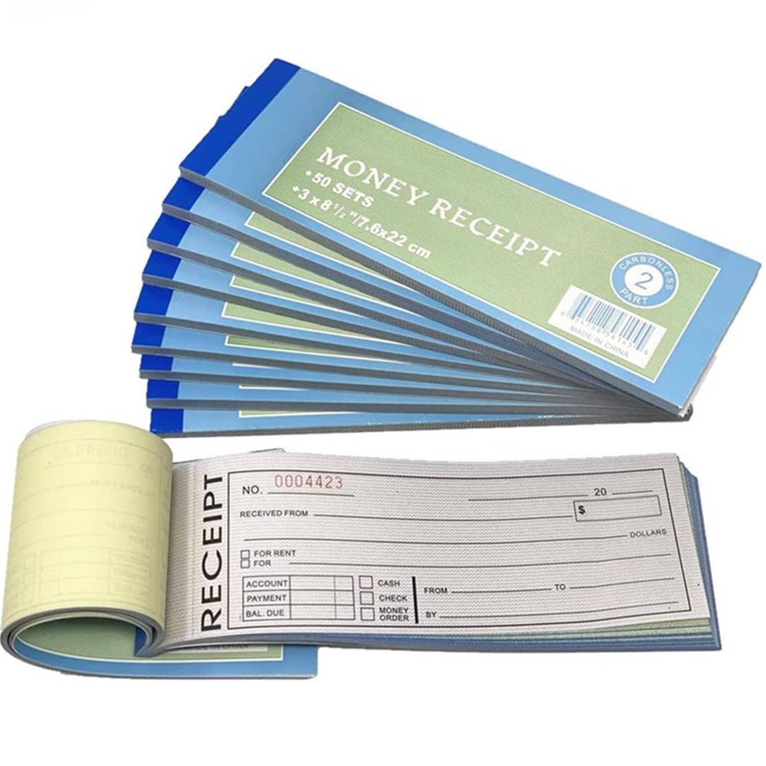 Tsyware - Wholesale Notebook - Receipt Book Sale Receipt Invoice Carbonless Copy 8.5"x2.75"0