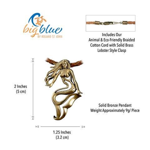 Big Blue by Roland St John - Wholesale Pendant/Charm Necklace - Mermaid Jewelry for Women Bronze, Bronze Mermaid Necklace