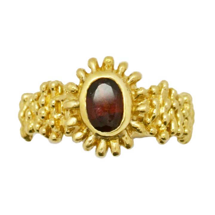 Anel Granada Sanguento de Sirene em Latão por atacado de Aveta Studio