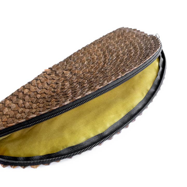 Bali Harvest - Wholesale Clutch Bag - Women's - Half Moon Straw Clutch (Brown) - Woven Handbag Purse Wallet1