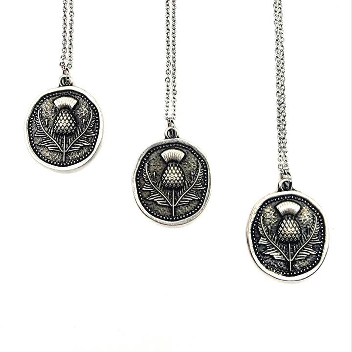 Thistle Necklace - Antique Silver for wholesale by MergingMetals