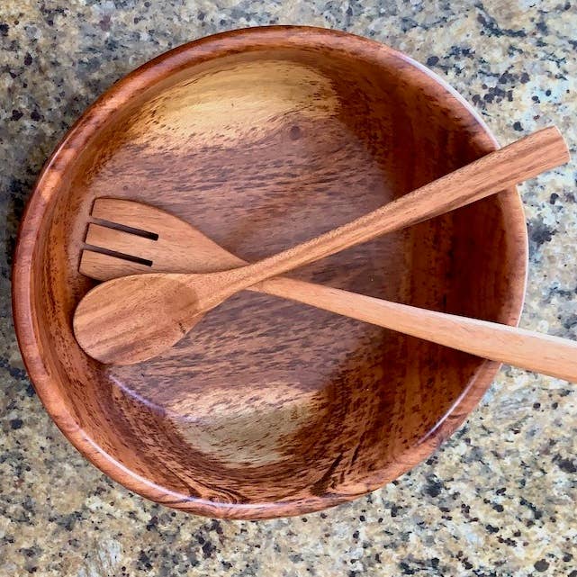 Women of the Cloud Forest - Wholesale Serving Utensil - Tropical Hardwood Salad Servers1